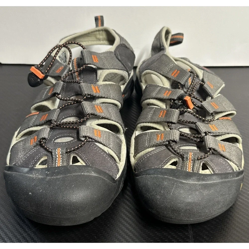 KEEN Newport H2 Steel Gray & Orange Waterproof Water Hiking Sandals Size US 13